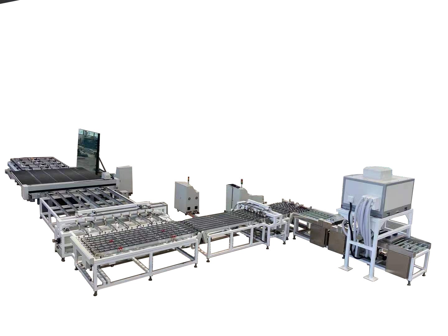 Automatic glass processing line